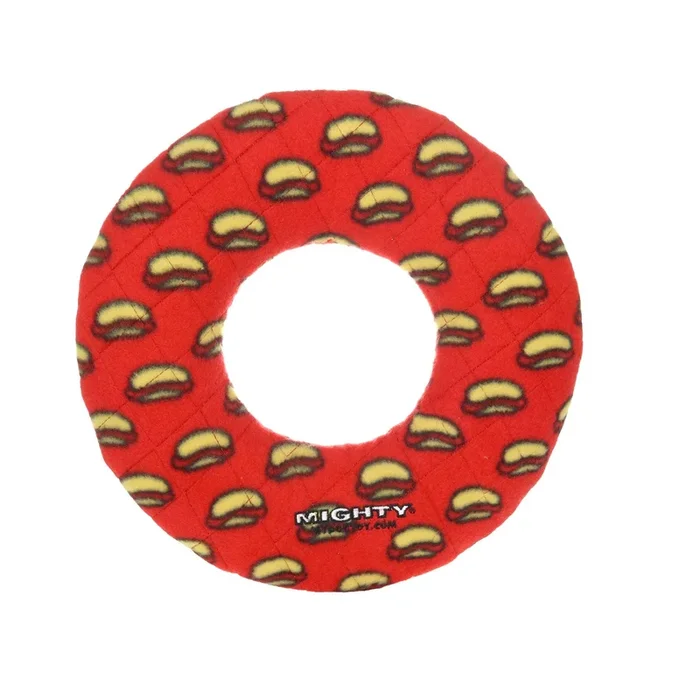 Tuffy Dog Toys – VIP Products – Mighty Ring – Red, Durable, Squeaky Dog Toy, No Stuffing