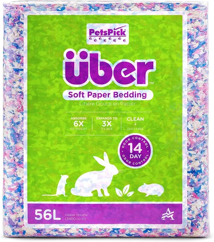 Uber Soft Paper Pet Bedding – Confetti – 56 L