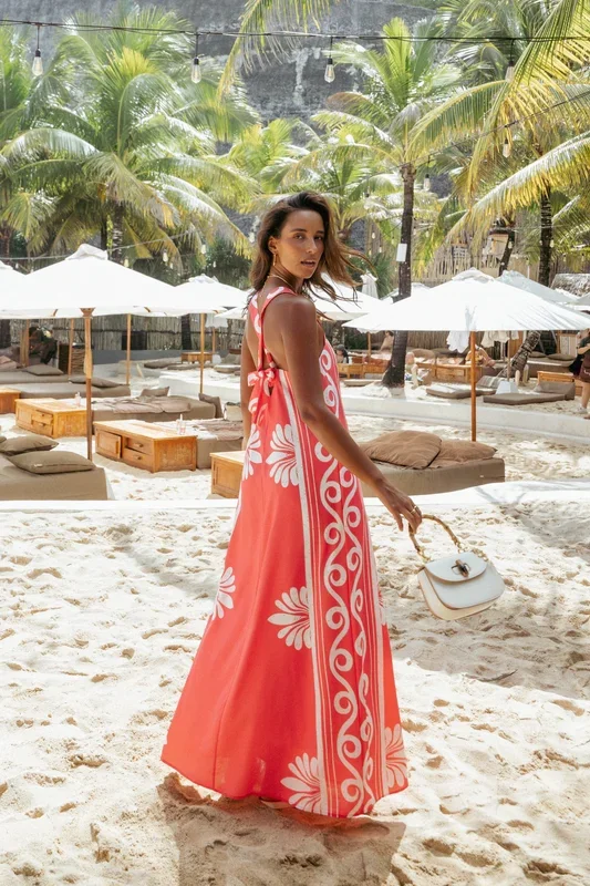 Valeria Maxi Dress – Coral