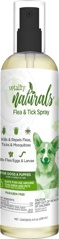 Vetality Naturals Flea & Tick Spray for Dogs – 8 Fl Oz