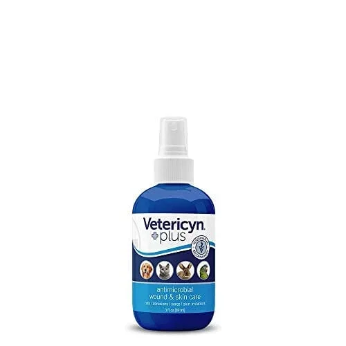 Vetericyn Plus Antimicrobial Wound & Skin Care Veterinary Supplies Sprays/Daubers – 3 Oz