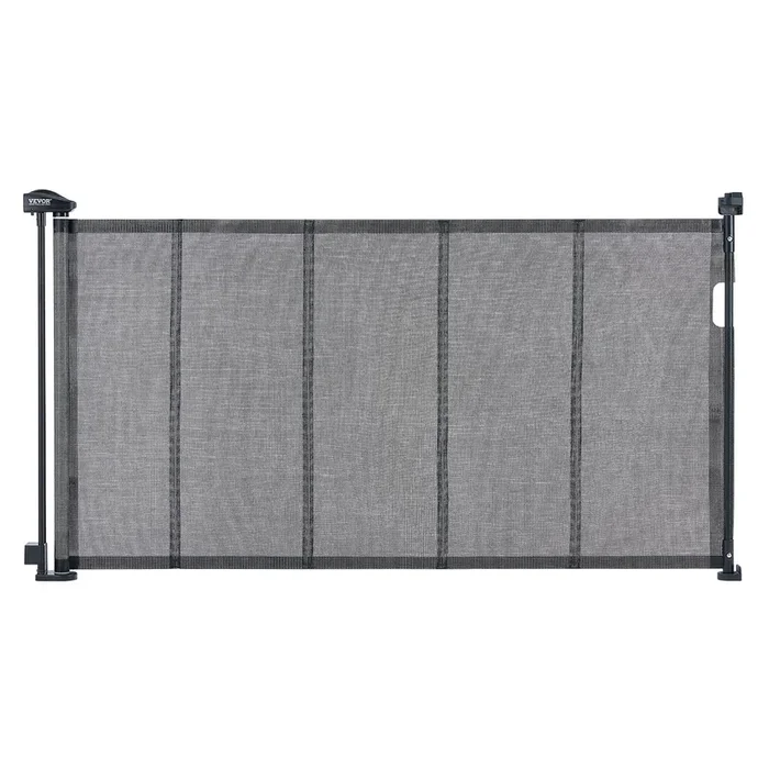 VEVOR Retractable Baby Gates for Stairs, Extends up to 60″ Wide, Mesh Dog Gate for The House, 34″ Tall Child Safety Gates for Doorways, Hallways, Wide Pet Gate, Cat Gate Indoor & Outdoor, Black