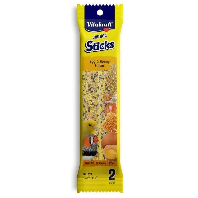 Vitakraft Crunch Sticks – Egg & Honey Flavor Parakeet Treat – 1.4 oz
