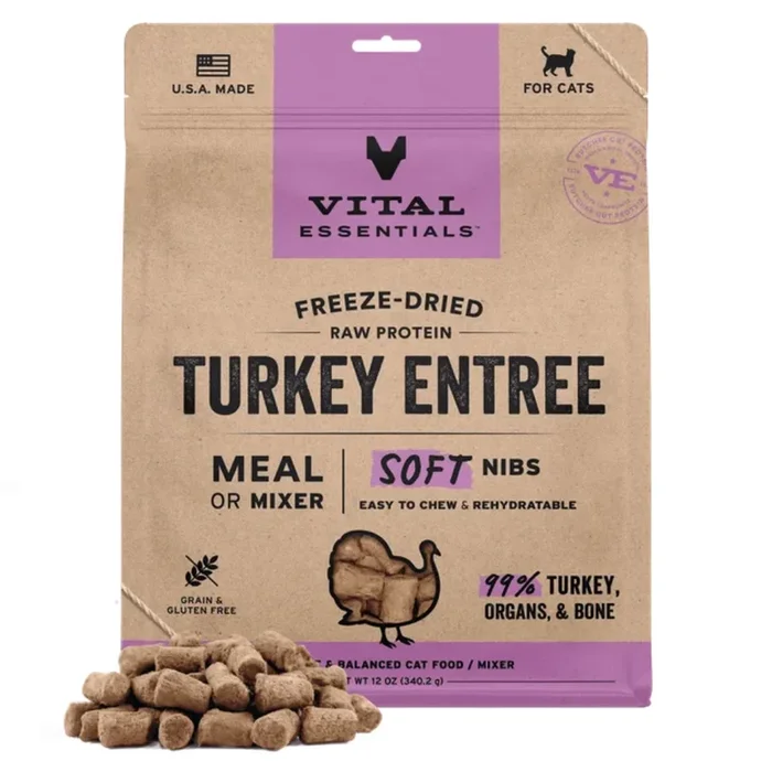 Vital Cat Turkey Soft Nibs Freeze-Dried Grain-Free Cat Food