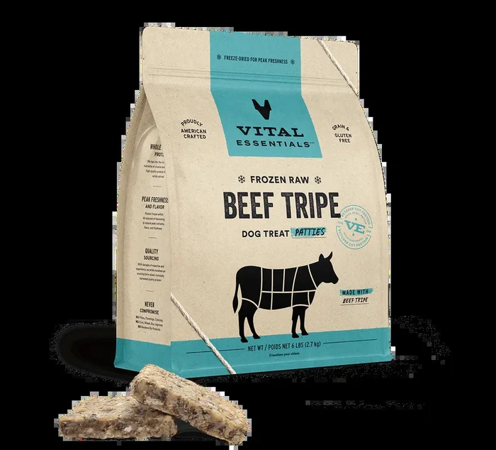 Vital Essentials Dog Frozen Raw Food Beef Tripe Patties