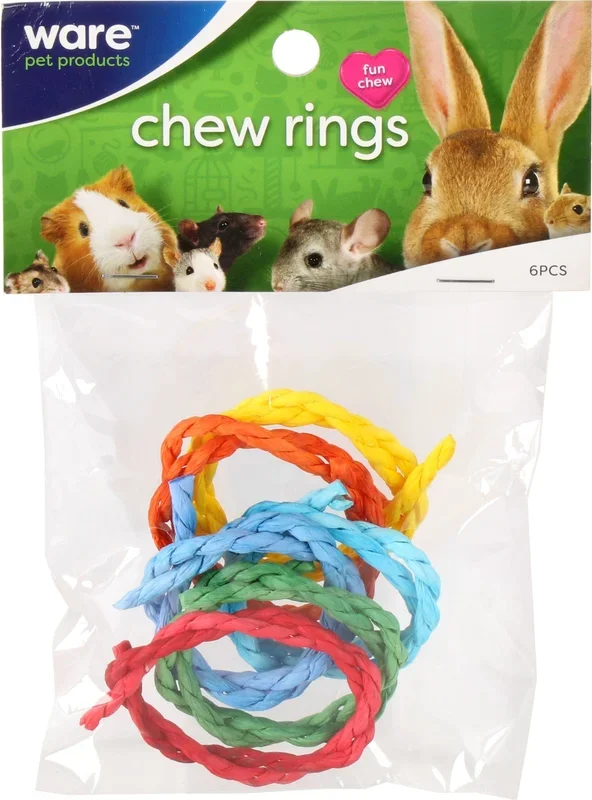 Ware Chew Rings Small Animal Toy Small Animal Chewy Treats – 6 Count