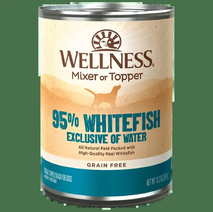 Wellness 95% Whitefish Mixer or Topper, Wet Dog Food Topper, 13.2-oz Case fo 12
