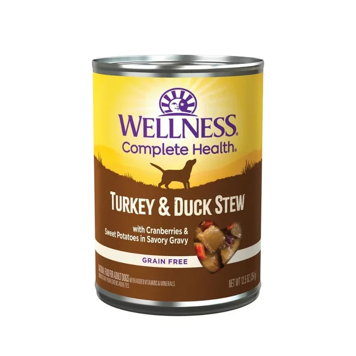 Wellness Dog Turkey & Duck Stew Grain-Free Canned Dog Food 12.5oz