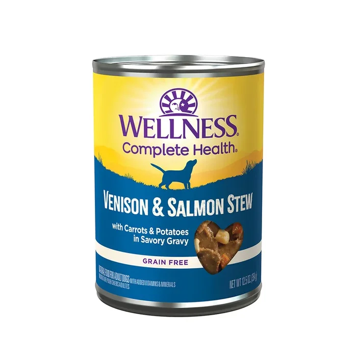 Wellness Dog Venison & Salmon Stew Grain-Free Canned Dog Food 12.5oz