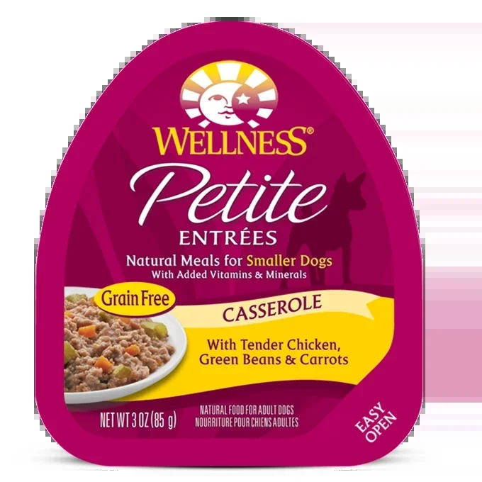 Wellness® Petite Entrées Casserole with Tender Chicken, Green Beans, & Carrots, Wet Dog Food, 3-oz Case of 12