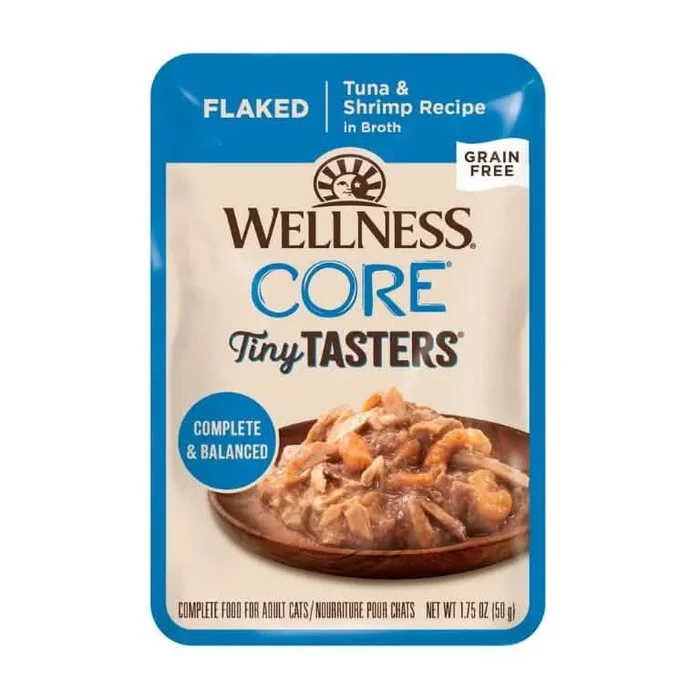 Wellness 湿猫粮袋装 Core Tiny Tasters 片状金枪鱼和虾肉汤配方