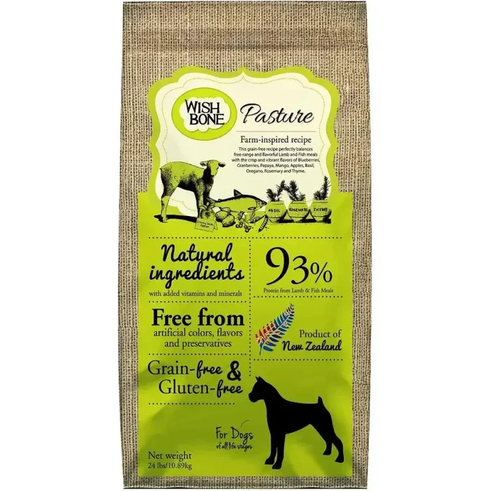 Wishbone Grain Free Pasture – Free-range Grass-fed New Zealand Lamb Dry Dog Food