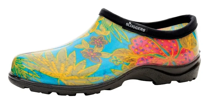 Women’s Garden Shoe, Blue Print Rubber, Size 10