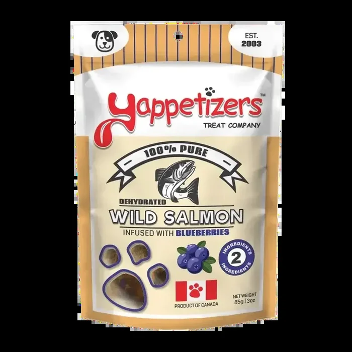 Yappetizers Dehydrated Salmon + Blueberries Dog Treats 3 oz