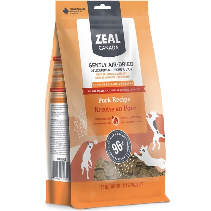 Zeal Canada Gently Air-Dried Pork Recipe Dry Dog Food 1lb (Exp 20Jan26)