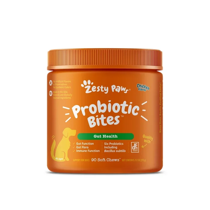 Zesty Paws Probiotic Bites Dog Supplement – Chicken 90s